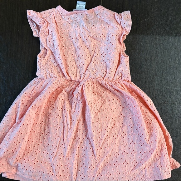 Little Lass Pink Eyelet Button-Down Dress - Size 4T - Picture 6 of 7